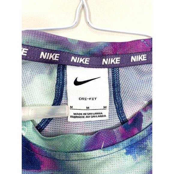 NIKE DRI-FIT Boys Blue Purple Green Logo Swoosh Short Sleeve T-Shirt Size M - Picture 5 of 6